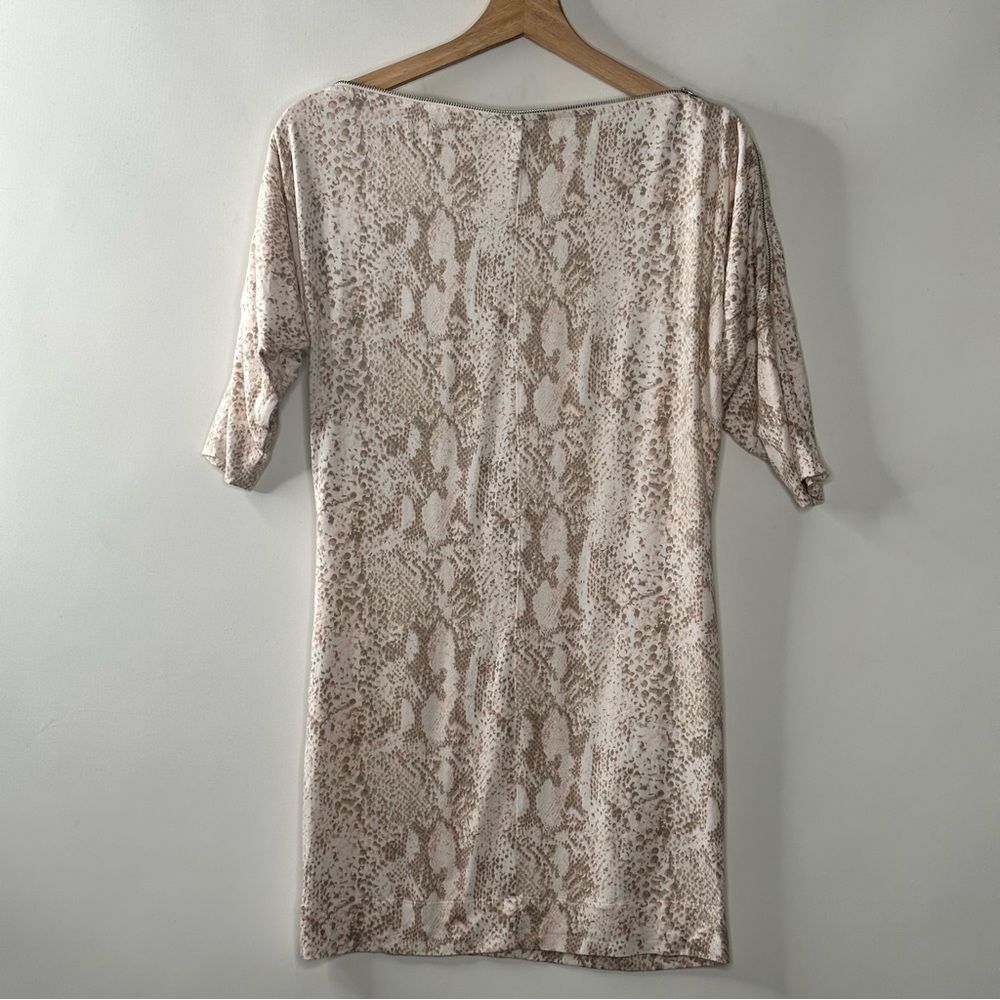 Armani Exchange Snake Skin Print Tunic Dress Zip Neckline - Picture 2 of 6